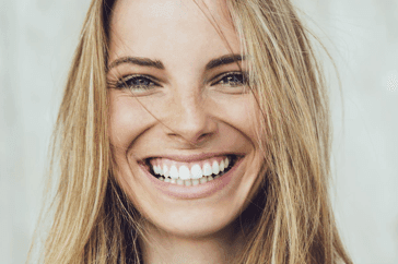 Blonde woman smiling